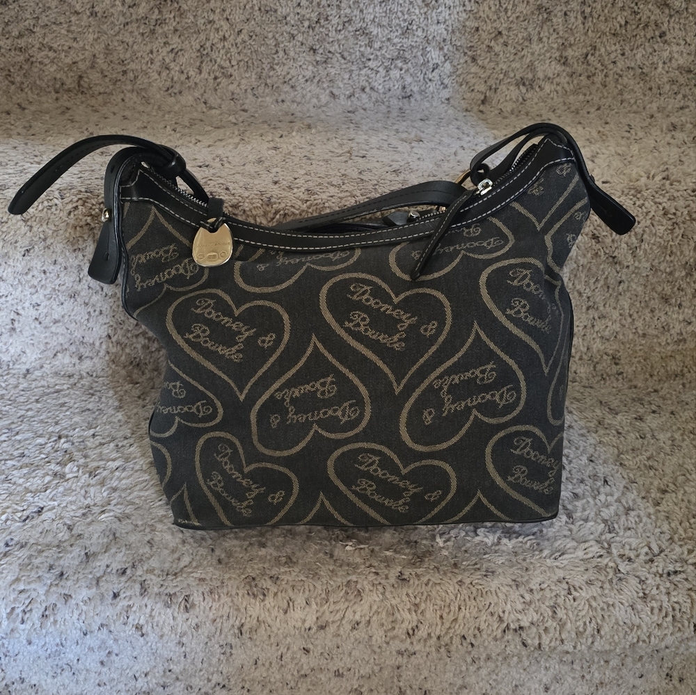 Dooney & Bourke Black Canvas Medium Shoulder Bag